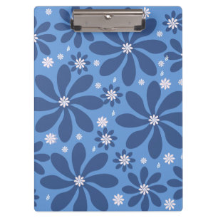 Carpeta De Pinza Patrón floral azul - Elegante acceso