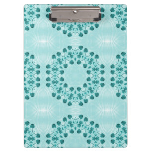 Carpeta De Pinza Patrón floral, azul Verde azulado