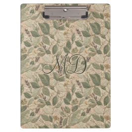 Carpeta De Pinza Patrón Floral Bordado con Salvia Rústica