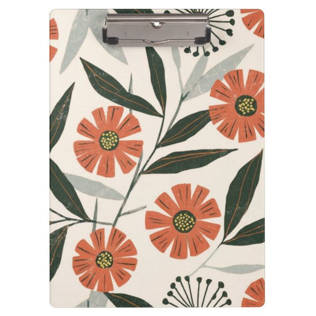 Carpeta De Pinza Patrón floral botánico (Anverso)