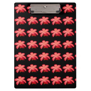 Carpeta De Pinza Patrón floral de acuarela de flor roja sobre negro
