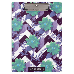 Carpeta De Pinza Patrón floral de corte