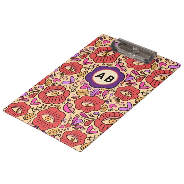 Carpeta De Pinza Patrón Floral de Ojo Afortunado (Angular)