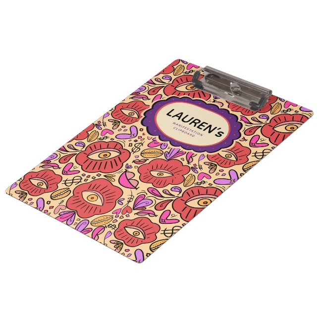 Carpeta De Pinza Patrón Floral de Ojo Afortunado (Angular)