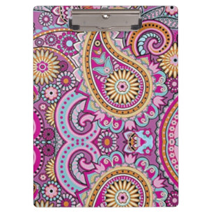 Carpeta De Pinza Patrón floral de paíslai boho vibrante Arte colo
