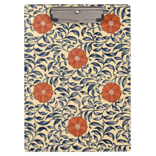 Carpeta De Pinza Patrón Floral de Peonía China Art Nouveau Antiguo