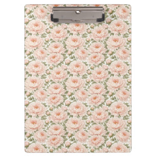 Carpeta De Pinza Patrón floral de peonía elegante