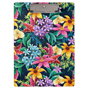 Carpeta De Pinza Patrón floral exótico pintado a mano-23001
