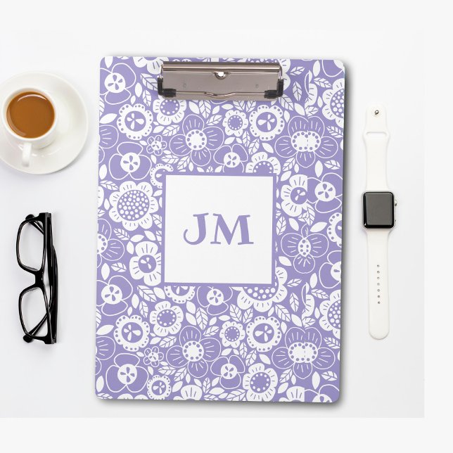 Carpeta De Pinza Patrón floral Mod con iniciales (Subido por el creador)