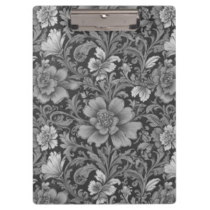 Carpeta De Pinza Patrón floral monocromo vintage