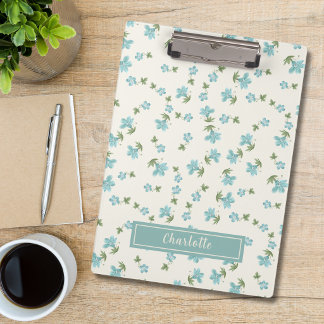 Carpeta De Pinza Patrón floral pequeño de geranio en acuarela vinta