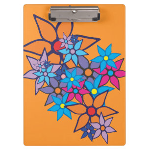 Carpeta De Pinza Patrón floral Pop Art #2