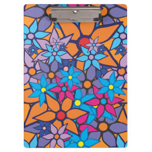 Carpeta De Pinza Patrón floral Pop Art #5