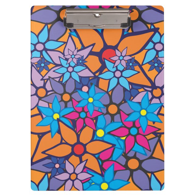 Carpeta De Pinza Patrón floral Pop Art #5 (Anverso)