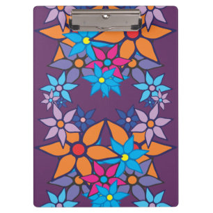 Carpeta De Pinza Patrón floral Pop Art #6