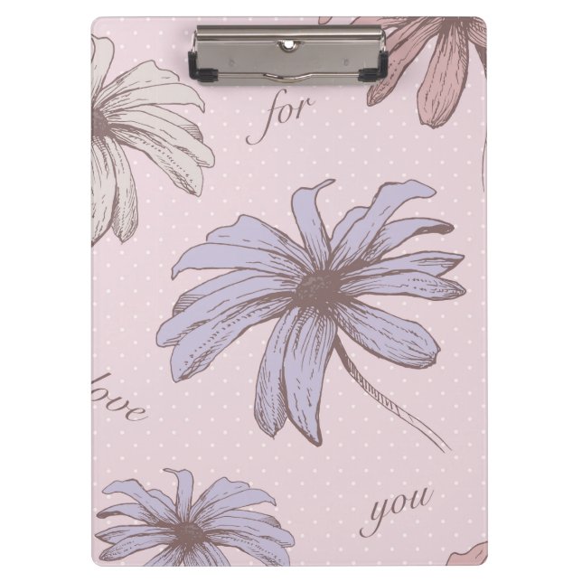 Carpeta De Pinza Patrón floral romántico moderno para sus puntos ro (Anverso)