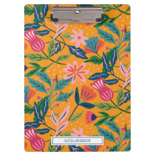 Carpeta De Pinza Patrón floral tropical moderno