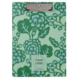 Carpeta De Pinza Patrón floral verde y azul vibrante y audaz