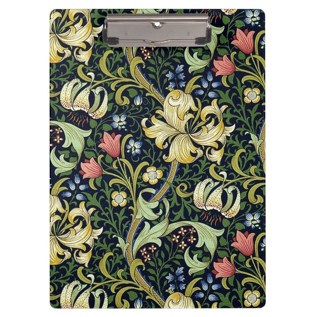 Carpeta De Pinza Patrón floral William Morris Golden Lily (Anverso)