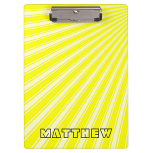 Carpeta De Pinza Patrón Funky de banda de color amarillo