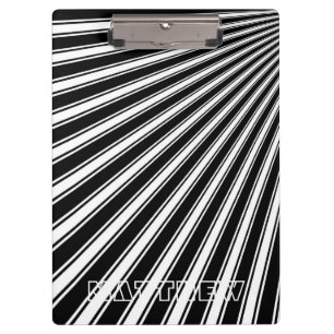 Carpeta De Pinza Patrón Funky de banda de color negro cálido