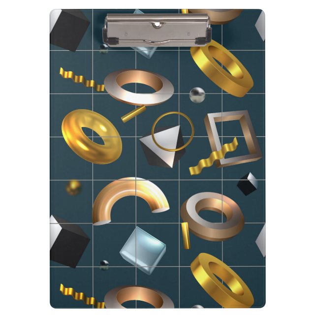 Carpeta De Pinza Patrón geométrico 3D (Anverso)