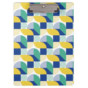 Carpeta De Pinza Patrón geométrico abstracto de amarillo verde azul