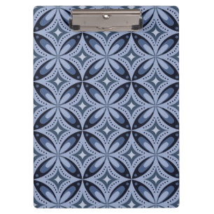 Carpeta De Pinza Patrón geométrico azul estilo retro