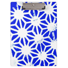 Carpeta De Pinza Patrón geométrico azul real
