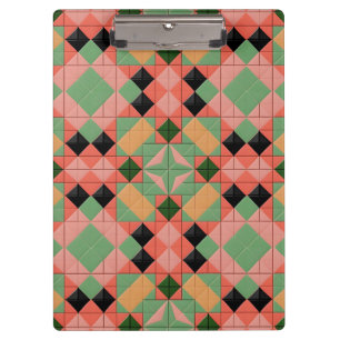 Carpeta De Pinza Patrón geométrico colorido con cuadrado simétrico