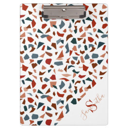 Carpeta De Pinza Patrón geométrico de monograma elegante