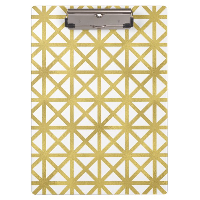 Carpeta De Pinza Patrón geométrico de oro (Anverso)