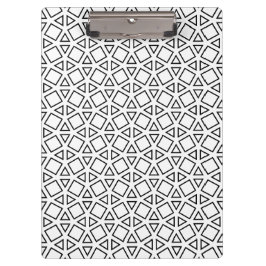 Carpeta De Pinza Patrón geométrico de triángulo en blanco y negro m