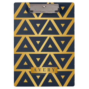 Carpeta De Pinza Patrón geométrico de triángulo personalizado