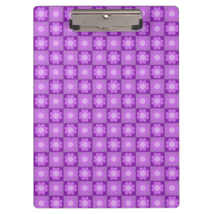 Carpeta De Pinza Patrón geométrico floral púrpura