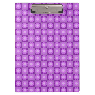 Carpeta De Pinza Patrón geométrico floral púrpura