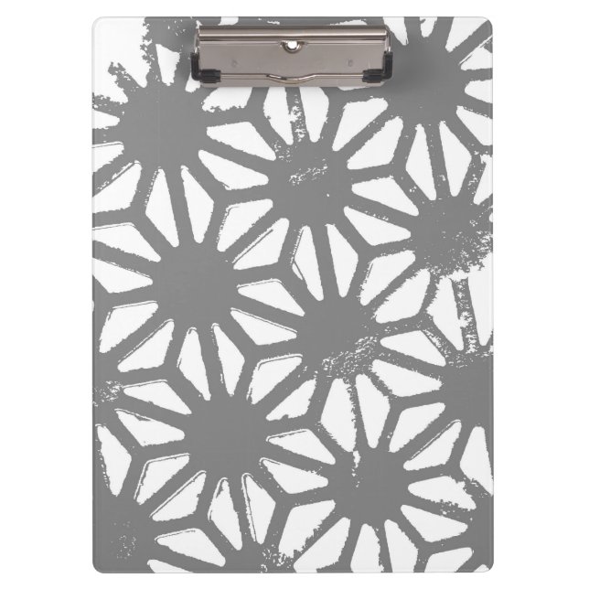 Carpeta De Pinza Patrón geométrico gris (Anverso)