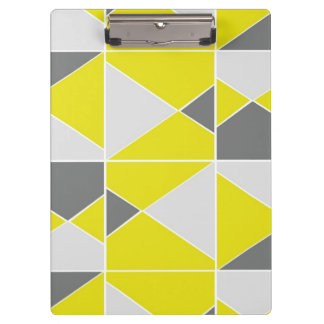 Carpeta De Pinza Patrón geométrico gris amarillo