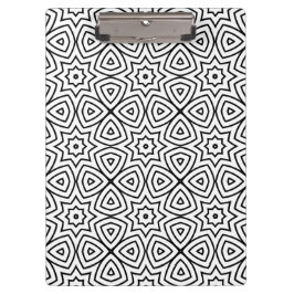 Carpeta De Pinza Patrón geométrico moderno en blanco y negro