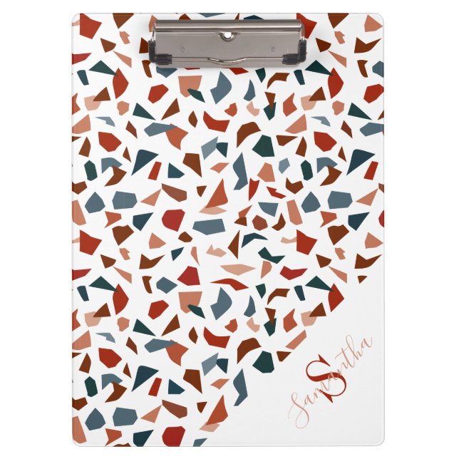 Carpeta De Pinza Patrón geométrico monograma elegante (Anverso)