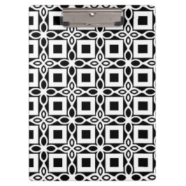 Carpeta De Pinza Patrón geométrico repetitivo en negro y blanco