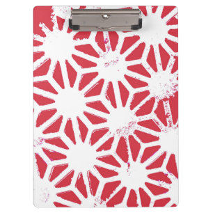Carpeta De Pinza Patrón geométrico rojo