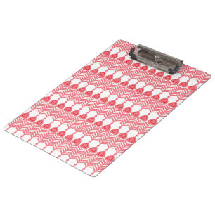 Carpeta De Pinza Patrón geométrico rojo y rosa con interlo