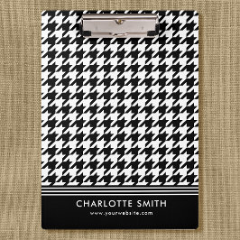 Carpeta De Pinza Patrón Houndstap profesional Blanco negro