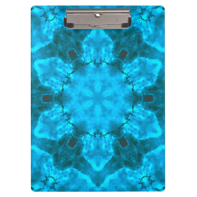 Carpeta De Pinza Patrón Kaleidoscope helado de copo de nieve azul (Anverso)