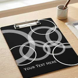 Carpeta De Pinza Patrón moderno de círculos entrelazados en blanco 