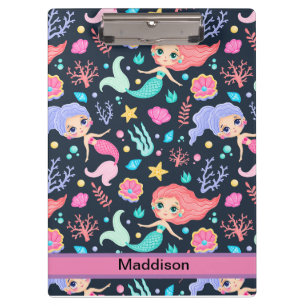 Carpeta De Pinza Patrón moderno de sirena cúpula rosada