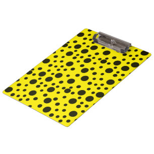 Carpeta De Pinza Patrón moderno simple de polka negro punto amarill