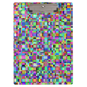 Carpeta De Pinza Patrón multicolor de formas de cuadrados abstracto
