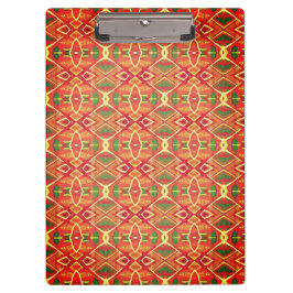 Carpeta De Pinza patrón naranja y verde